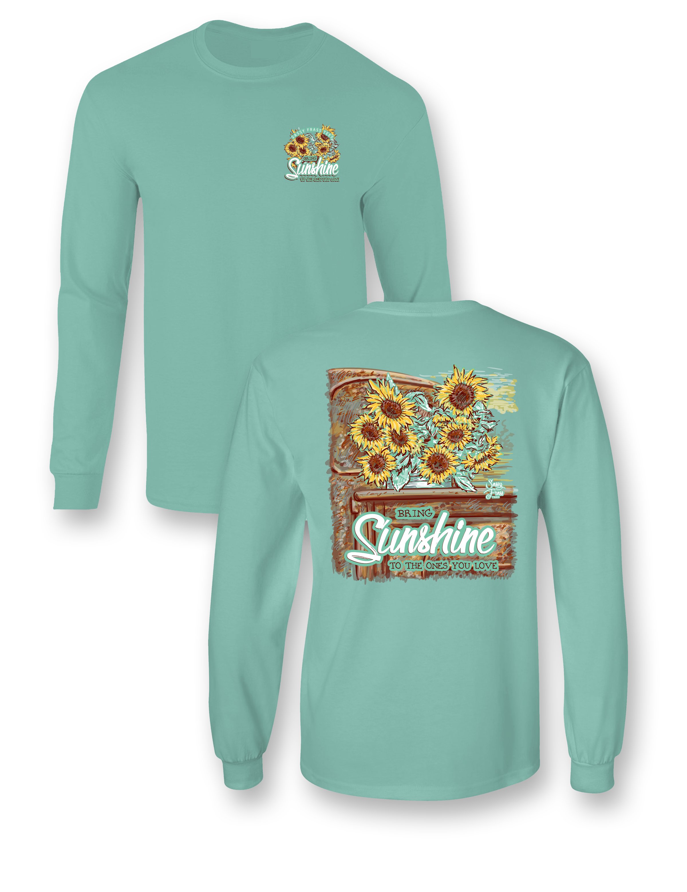 SALE Sassy Frass Sunflower Truck Comfort Colors - Adult & Kids T-Shirts, Sweatshirts & Hoodies apparel design preview 1
