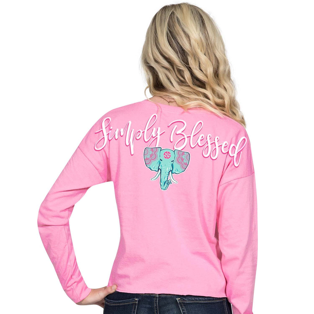 Simply Southern Preppy Blessed Elephant Shortie Crop - Adult & Kids T-Shirts, Sweatshirts & Hoodies apparel design preview 1
