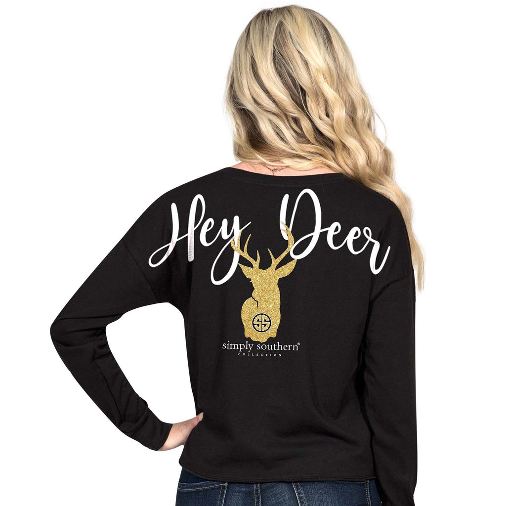 Simply Southern Preppy Hey Deer Shortie Crop Top - Adult & Kids T-Shirts, Sweatshirts & Hoodies apparel design preview 1