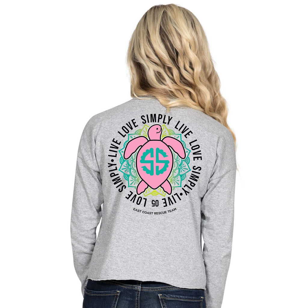 Simply Southern Preppy Live Love Turtle Shortie Crop - Adult & Kids T-Shirts, Sweatshirts & Hoodies apparel design preview 1