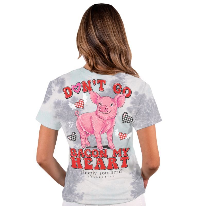 Simply Southern Bacon My Heart Pig Tie Dye - Adult & Kids T-Shirts, Sweatshirts & Hoodies apparel design preview 1