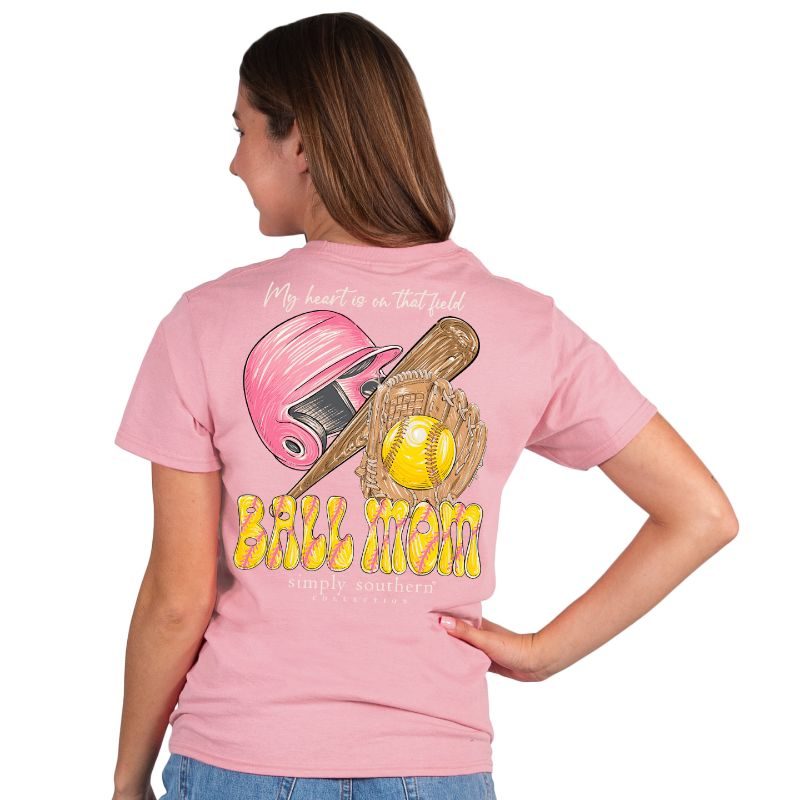 Simply Southern Heart Ball Mom - Adult & Kids T-Shirts, Sweatshirts & Hoodies apparel design preview 1