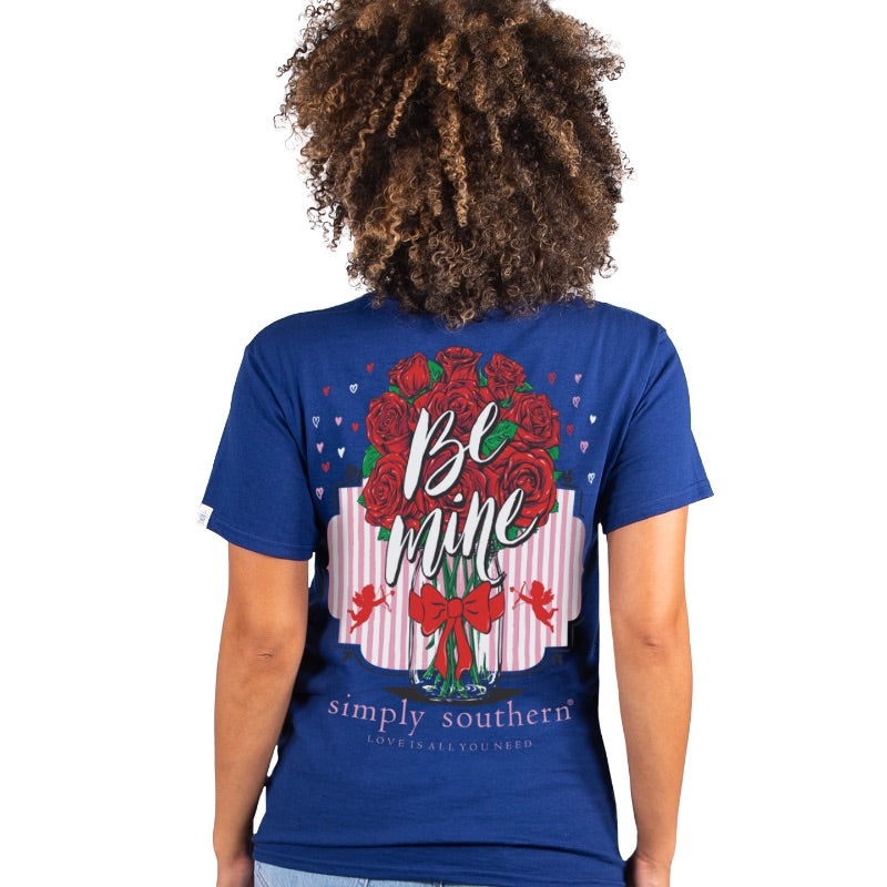 Simply Southern Be Mine Valentine Flowers - Adult & Kids T-Shirts, Sweatshirts & Hoodies apparel design preview 1