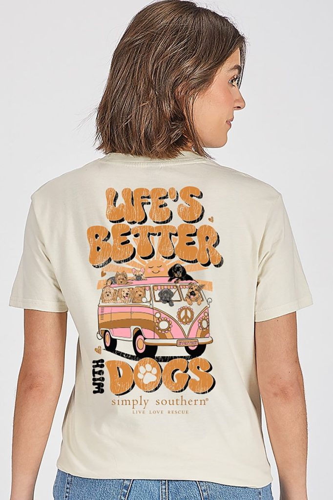 Simply Southern Life's Better With Dogs - Adult & Kids T-Shirts, Sweatshirts & Hoodies apparel design preview 1