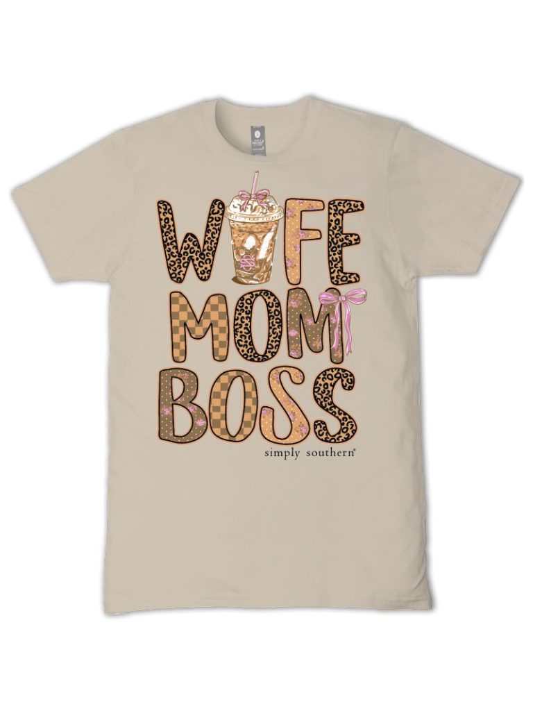 Simply Southern Mom Boss Clay - Adult & Kids T-Shirts, Sweatshirts & Hoodies apparel design preview 2