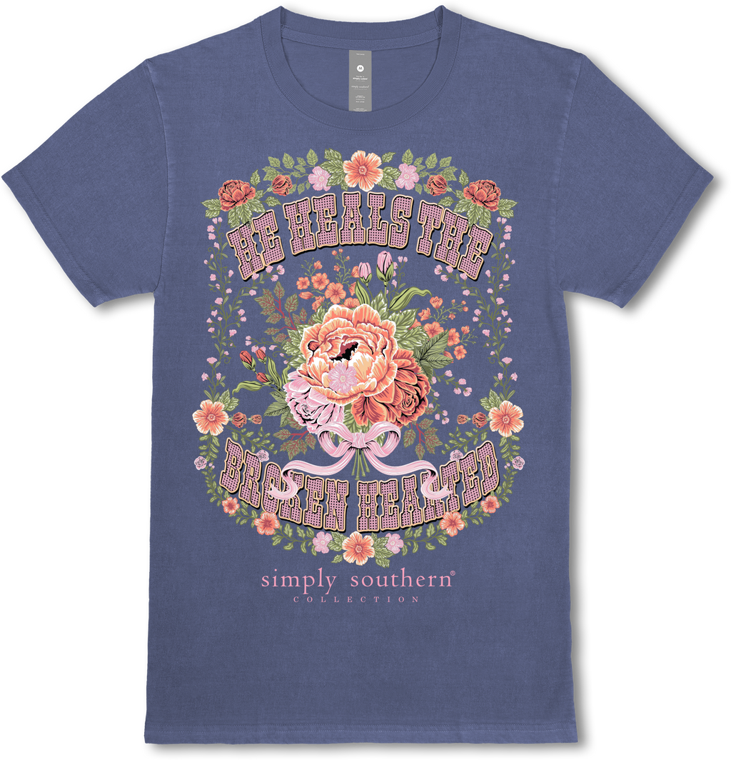 Simply Southern Heals The Broken Washed Navy - Adult & Kids T-Shirts, Sweatshirts & Hoodies apparel design preview 2