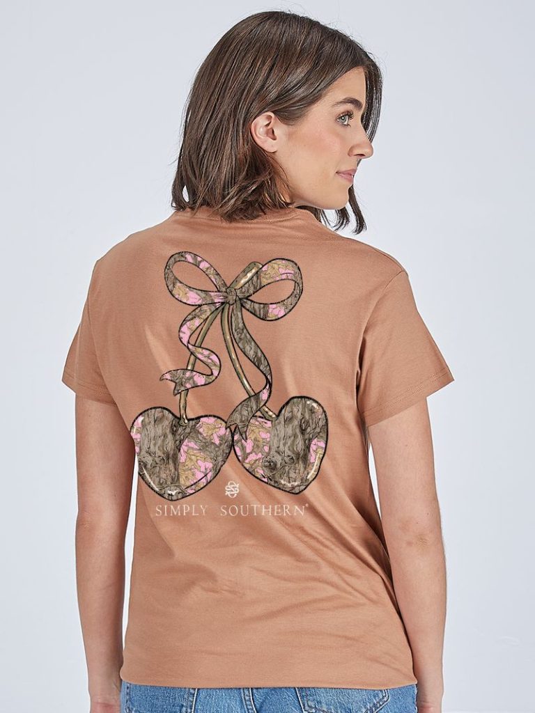 Simply Southern Camo Cherry Bow - Adult & Kids T-Shirts, Sweatshirts & Hoodies apparel design preview 1