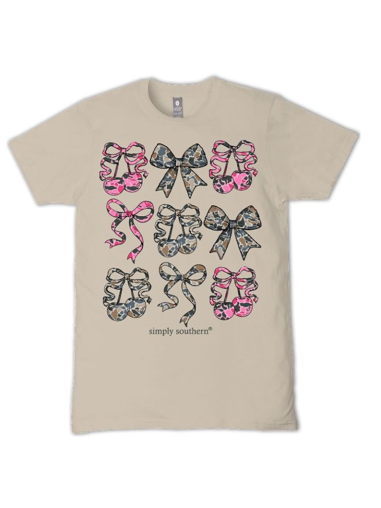 Simply Southern Cherry Camo Bow Clay - Adult & Kids T-Shirts, Sweatshirts & Hoodies apparel design preview 2