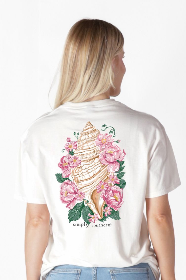 Simply Southern Conch Flowers Oyster - Adult & Kids T-Shirts, Sweatshirts & Hoodies apparel design preview 2