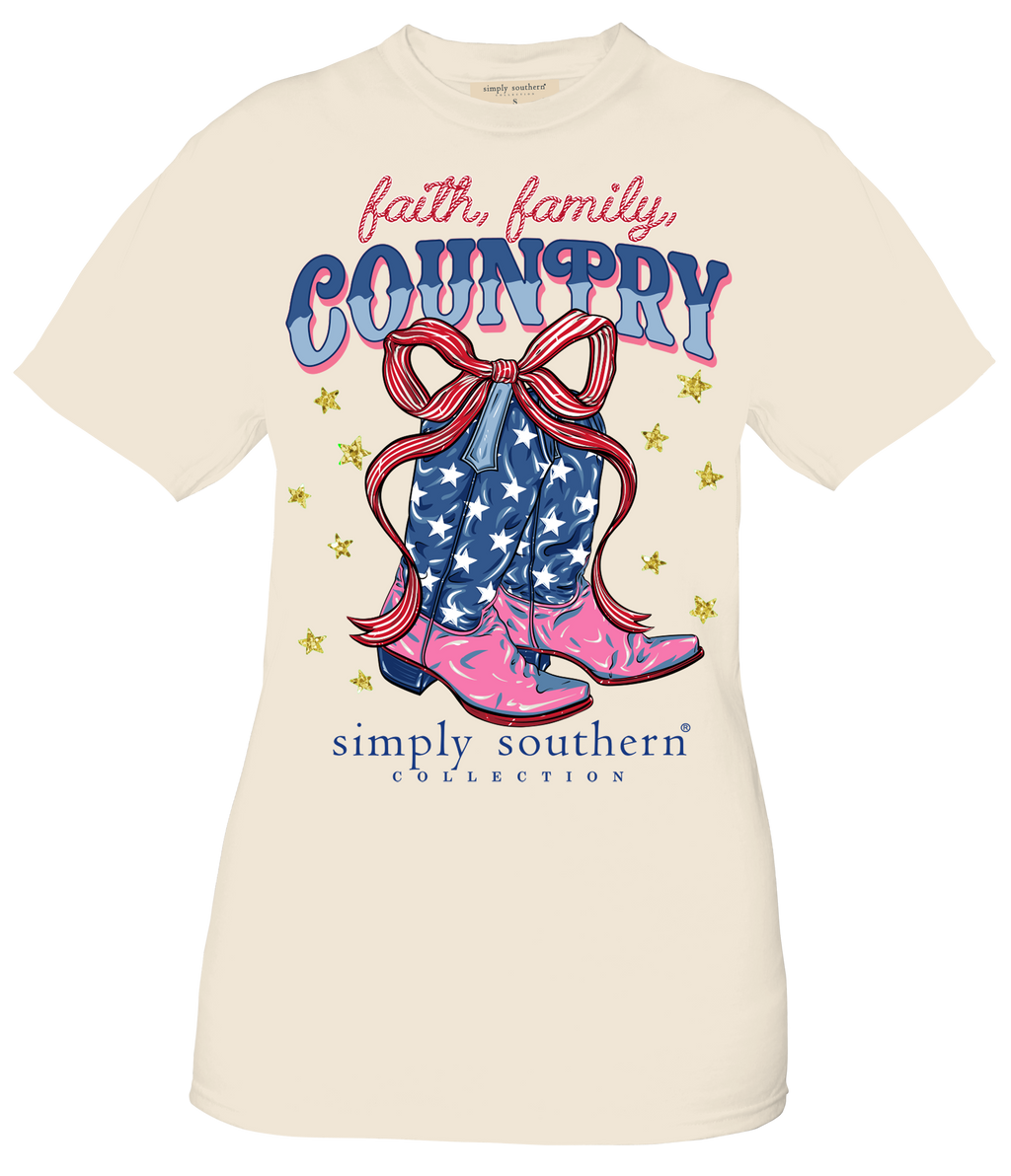 Simply Southern USA Country Boots - Adult & Kids T-Shirts, Sweatshirts & Hoodies apparel design preview 1