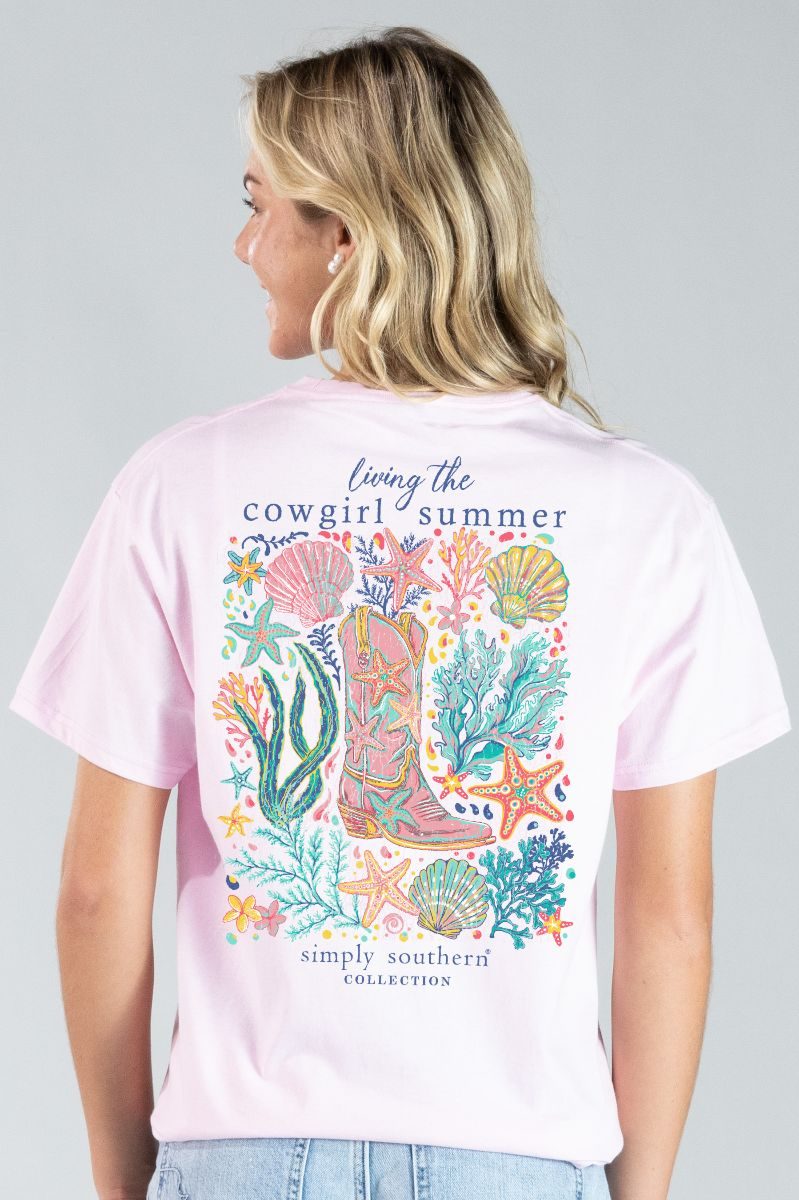 Simply Southern Cowgirl Summer Peony - Adult & Kids T-Shirts, Sweatshirts & Hoodies apparel design preview 1