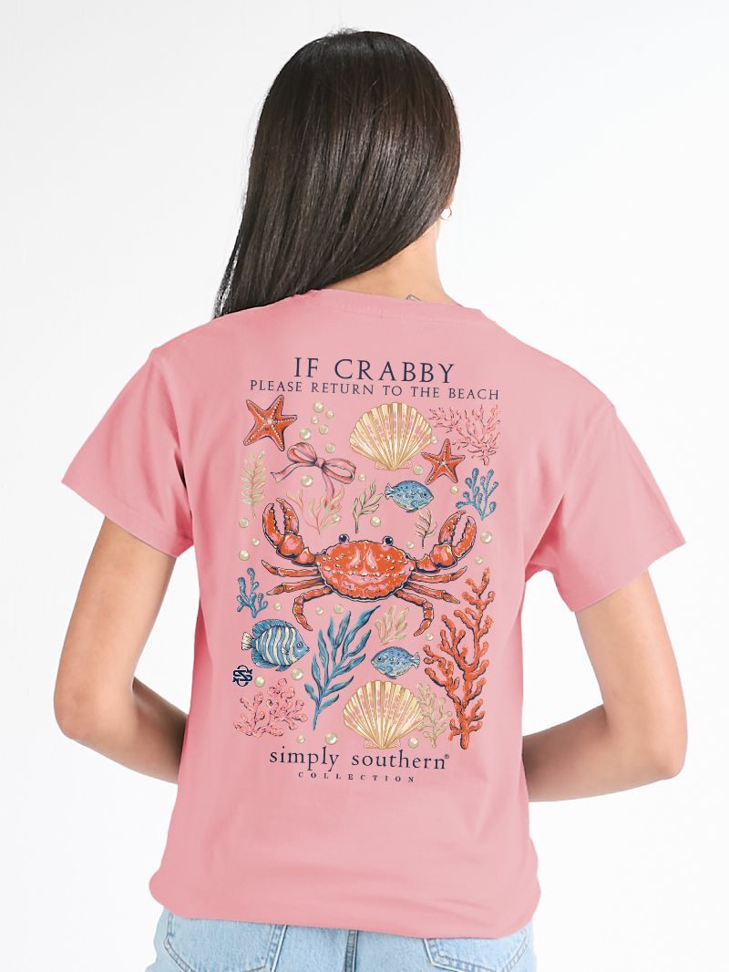Simply Southern Crabby Beach Tearose - Adult & Kids T-Shirts, Sweatshirts & Hoodies apparel design preview 2