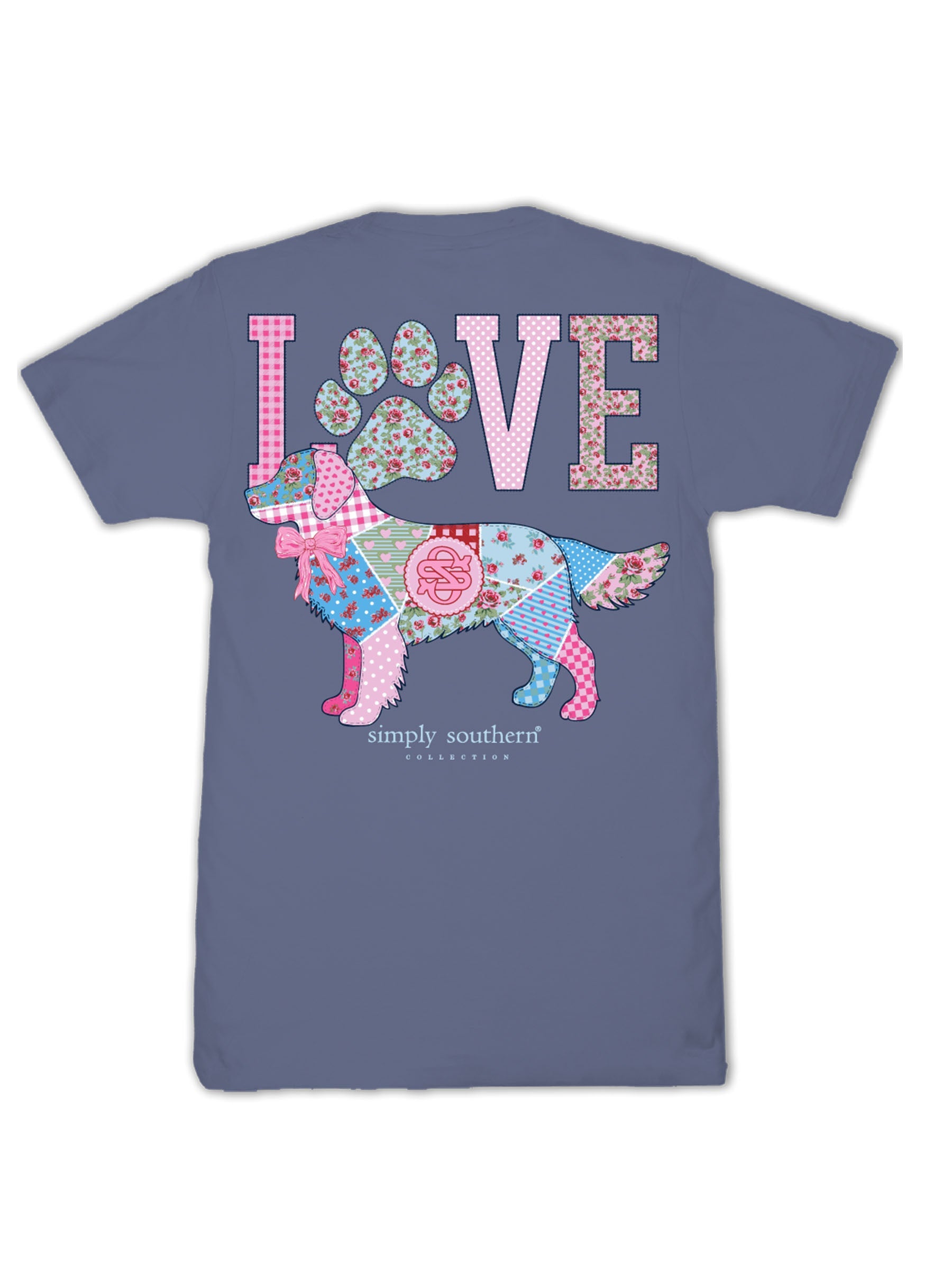 Simply Southern Dog Love Paw Denim Blue - Adult & Kids T-Shirts, Sweatshirts & Hoodies apparel design preview 2