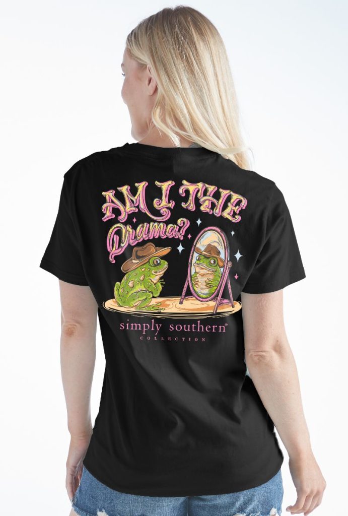 Simply Southern Drama Frog Mirror - Adult & Kids T-Shirts, Sweatshirts & Hoodies apparel design preview 1