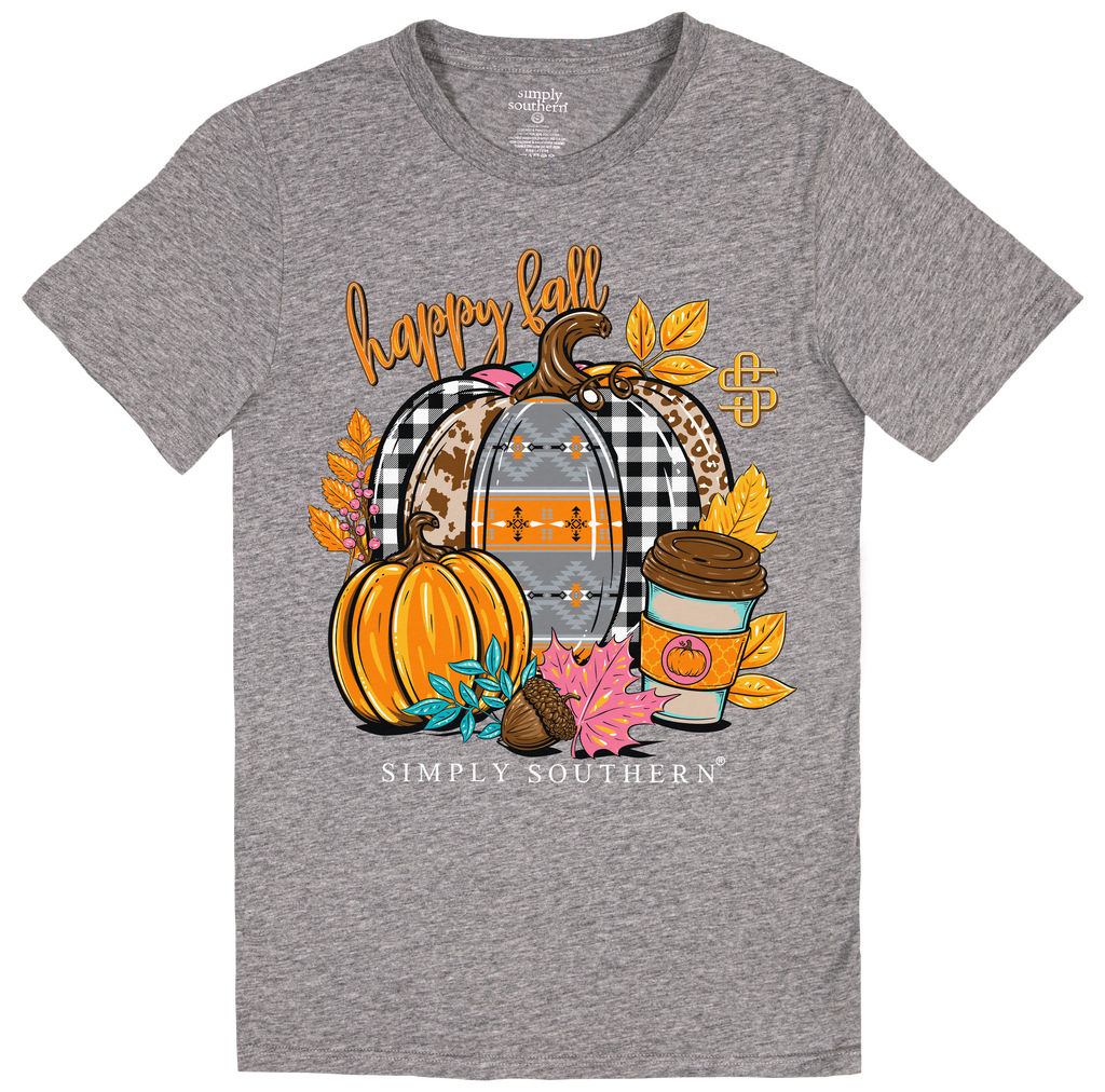 SALE Simply Southern Preppy Happy Fall Pumpkins - Adult & Kids T-Shirts, Sweatshirts & Hoodies apparel design preview 2