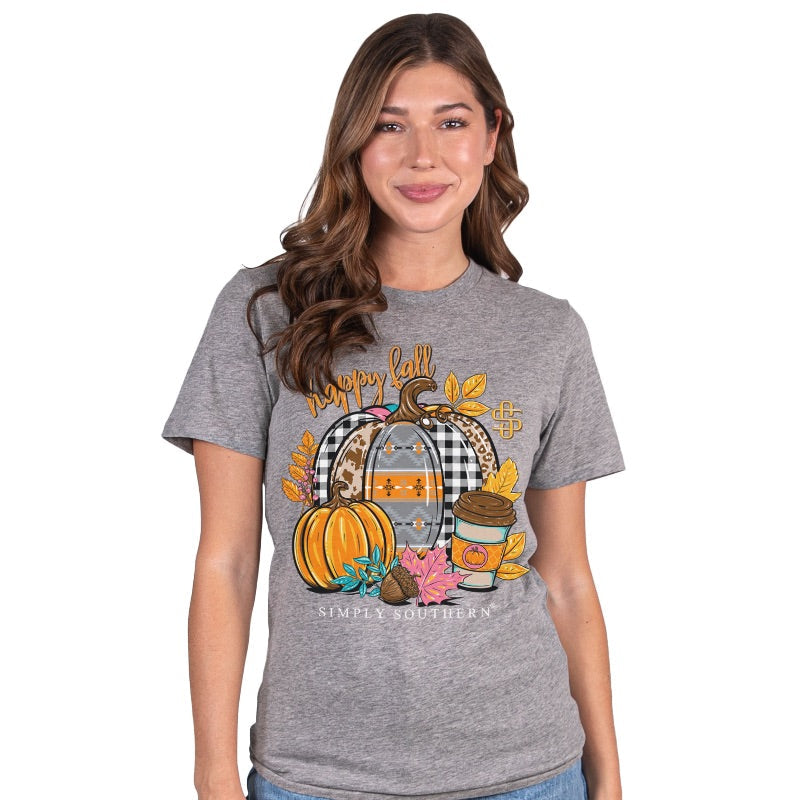 SALE Simply Southern Preppy Happy Fall Pumpkins - Adult & Kids T-Shirts, Sweatshirts & Hoodies apparel design preview 1