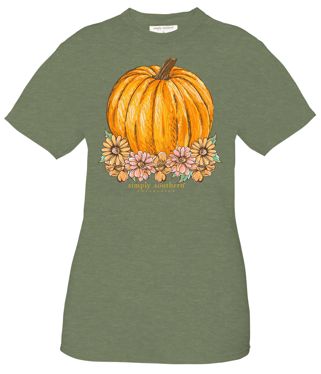 Simply Southern Flowers Pumpkin Fall - Adult & Kids T-Shirts, Sweatshirts & Hoodies apparel design preview 1