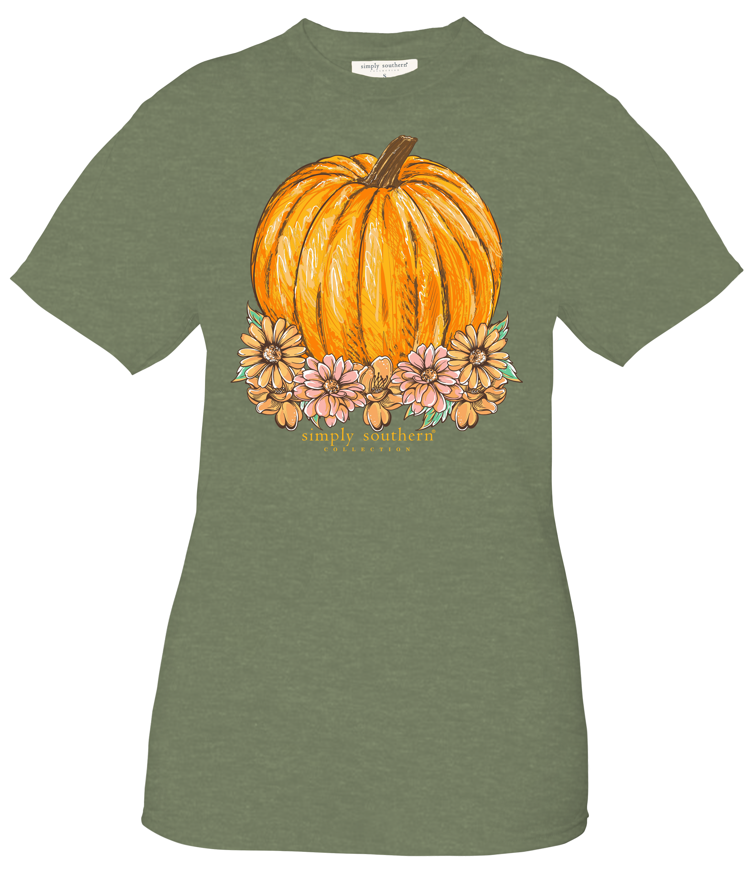 Simply Southern Flowers Pumpkin Fall - Adult & Kids T-Shirts, Sweatshirts & Hoodies apparel design preview 1