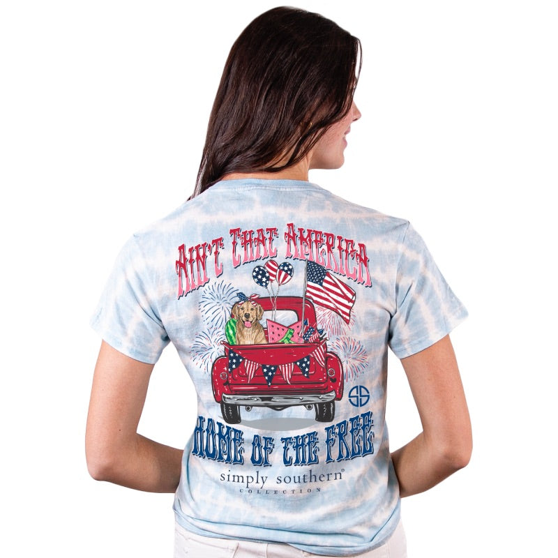 Simply Southern Home Of The Free USA Tie Dye - Adult & Kids T-Shirts, Sweatshirts & Hoodies apparel design preview 1