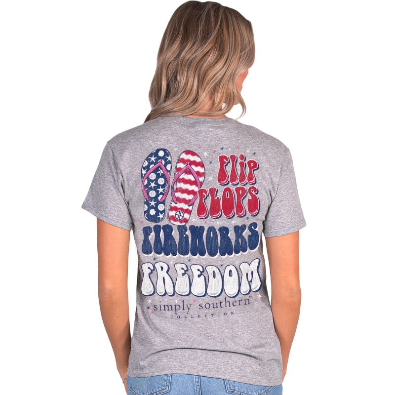 SALE Simply Southern Flip Flops Fireworks Freedom USA - Adult & Kids T-Shirts, Sweatshirts & Hoodies apparel design preview 1
