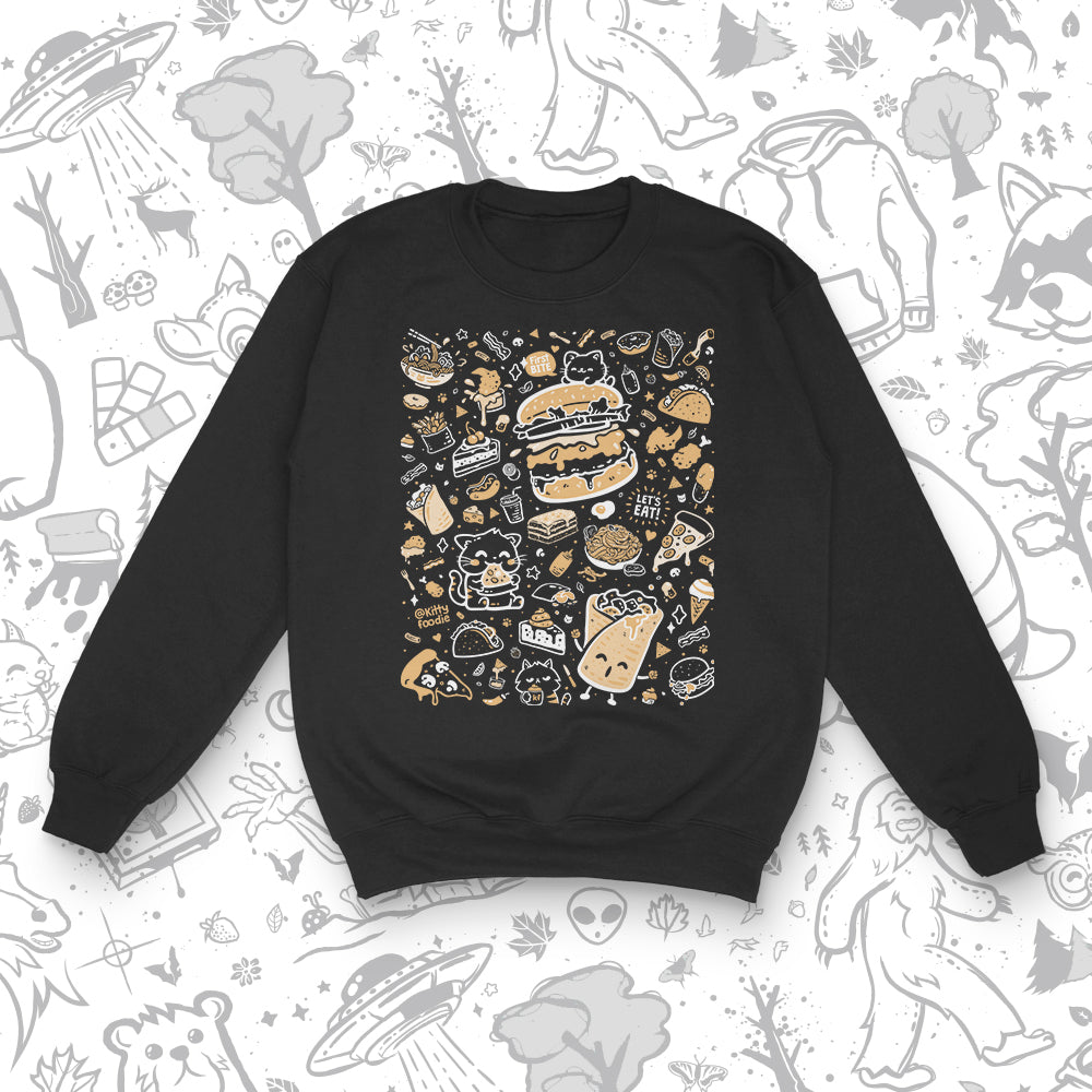 Kitty Foodie Doodle - Adult & Kids T-Shirts, Sweatshirts & Hoodies apparel design preview 2