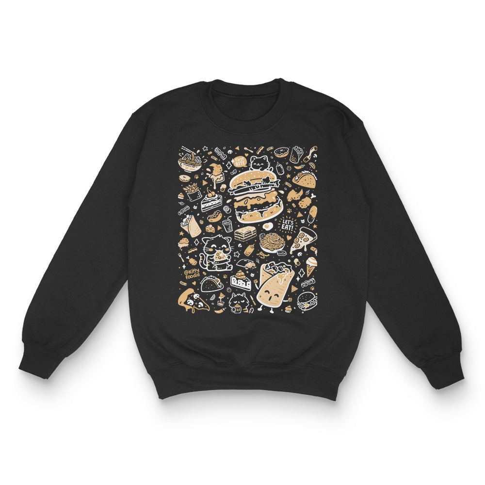 Kitty Foodie Doodle - Adult & Kids T-Shirts, Sweatshirts & Hoodies apparel design preview 1