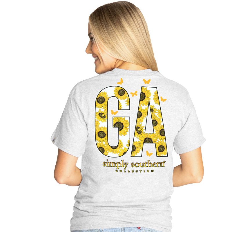 SALE Simply Southern Preppy Georgia Sunflower - Adult & Kids T-Shirts, Sweatshirts & Hoodies apparel design preview 1