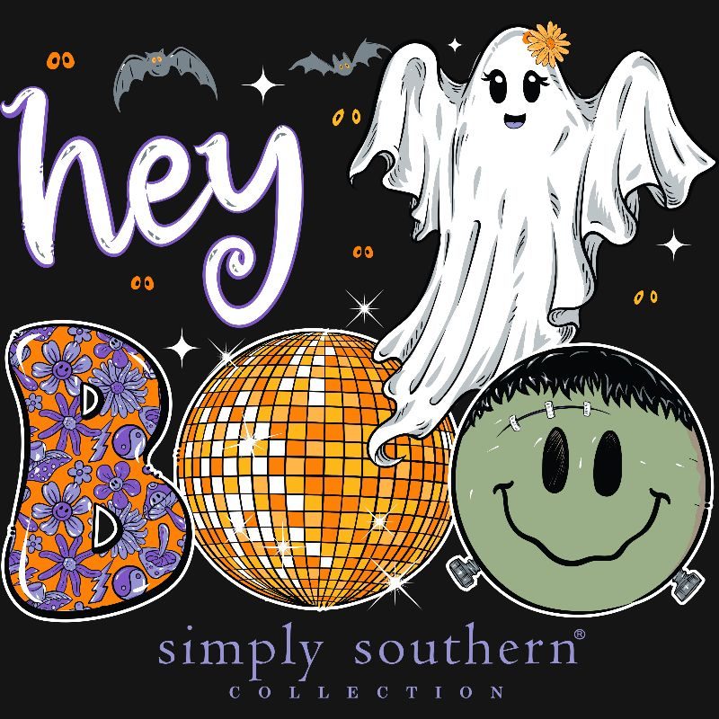 Simply Southern Hey Boo Ghost Halloween - Adult & Kids T-Shirts, Sweatshirts & Hoodies apparel design preview 2