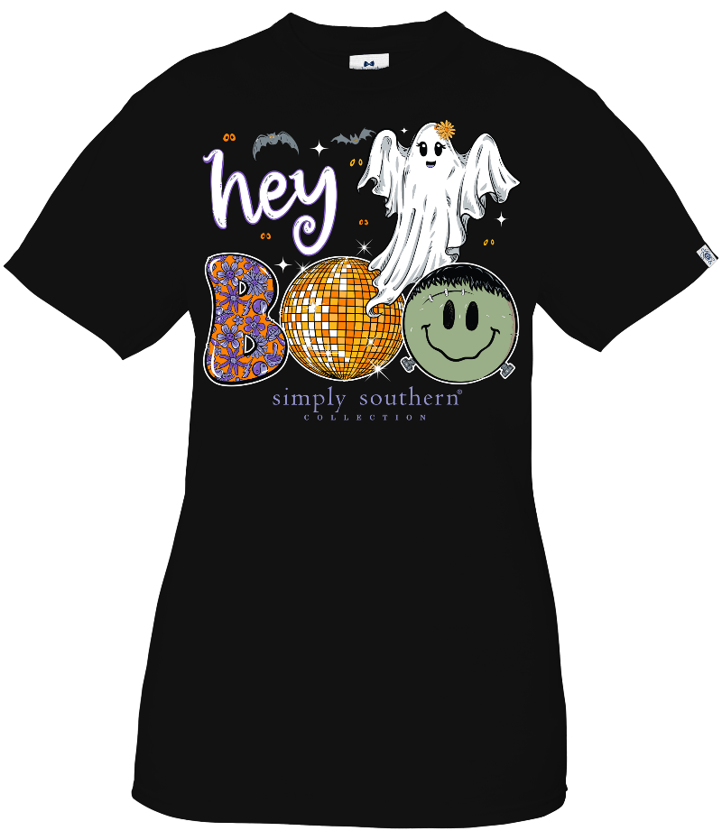 Simply Southern Hey Boo Ghost Halloween - Adult & Kids T-Shirts, Sweatshirts & Hoodies apparel design preview 1