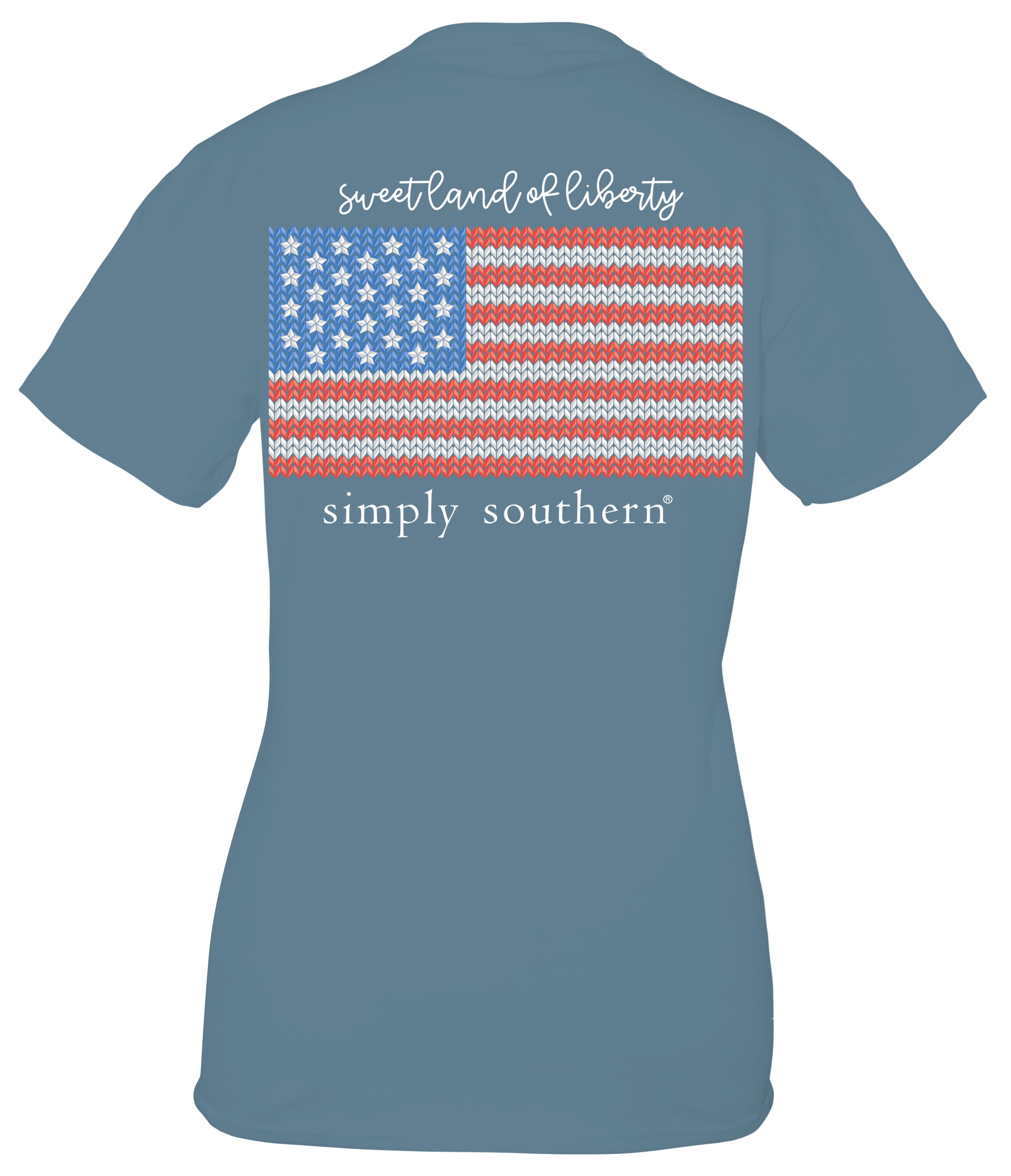 Simply Southern USA Knit Flag - Adult & Kids T-Shirts, Sweatshirts & Hoodies apparel design preview 1