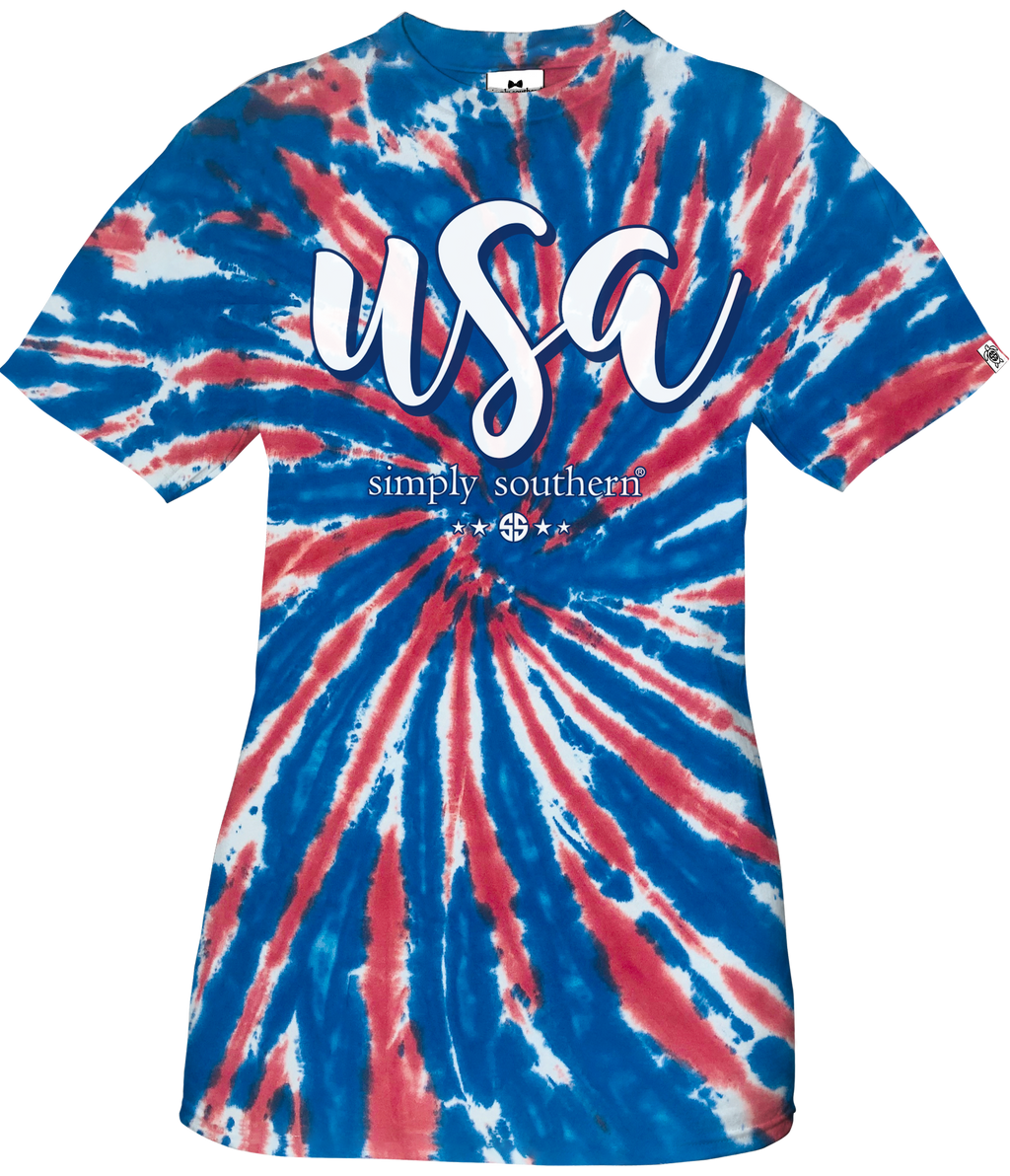 SALE Simply Southern Preppy USA Lips Tie Dye - Adult & Kids T-Shirts, Sweatshirts & Hoodies apparel design preview 2