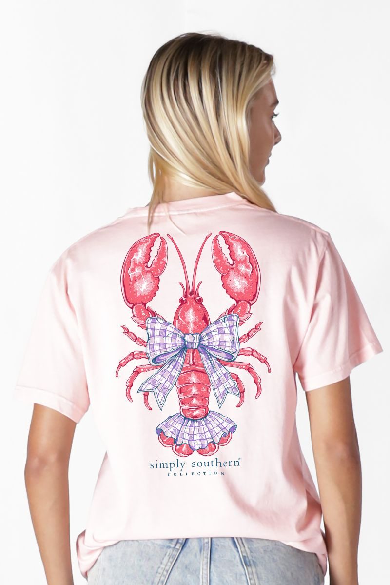 Simply Southern Lobster Bow Rosy - Adult & Kids T-Shirts, Sweatshirts & Hoodies apparel design preview 1