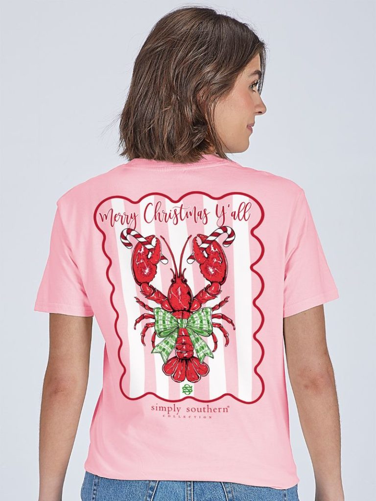 Simply Southern Christmas Lobster Holiday - Adult & Kids T-Shirts, Sweatshirts & Hoodies apparel design preview 2