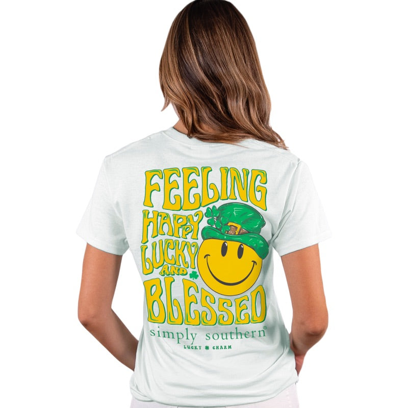 Simply Southern Preppy Lucky Blessed Irish - Adult & Kids T-Shirts, Sweatshirts & Hoodies apparel design preview 1