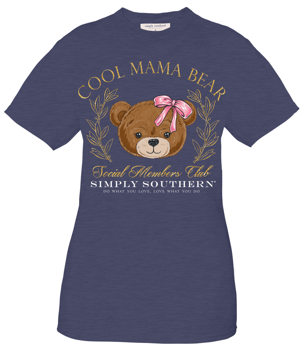 Simply Southern Cool Mama Bear Social Club - Adult & Kids T-Shirts, Sweatshirts & Hoodies apparel design preview 1