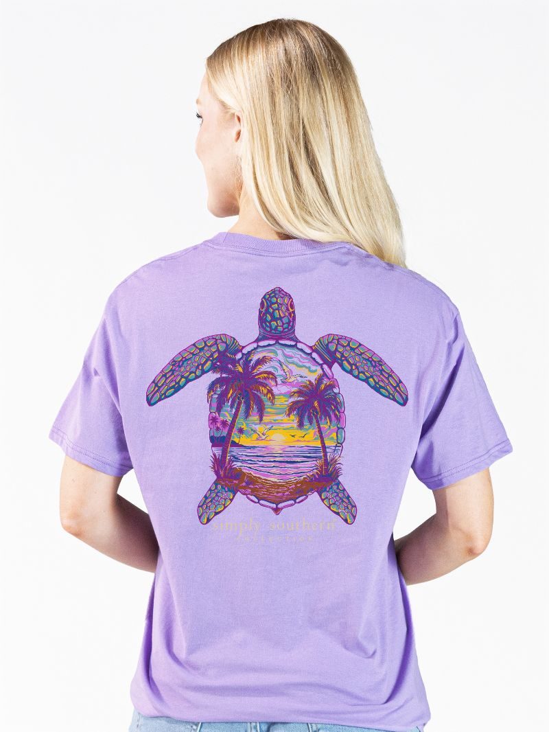 Simply Southern Beach Night Turtle Grape - Adult & Kids T-Shirts, Sweatshirts & Hoodies apparel design preview 2