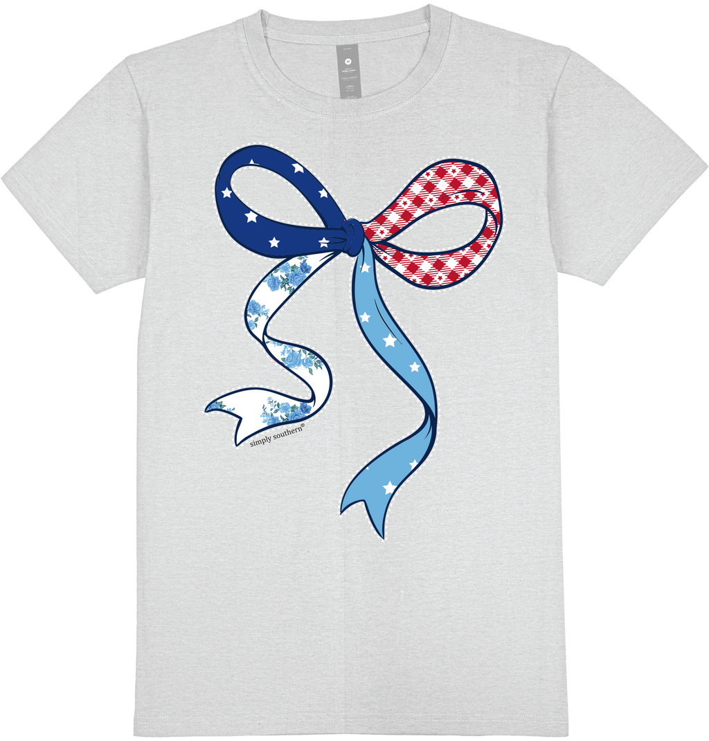 Simply Southern USA Patch Bow - Adult & Kids T-Shirts, Sweatshirts & Hoodies apparel design preview 2