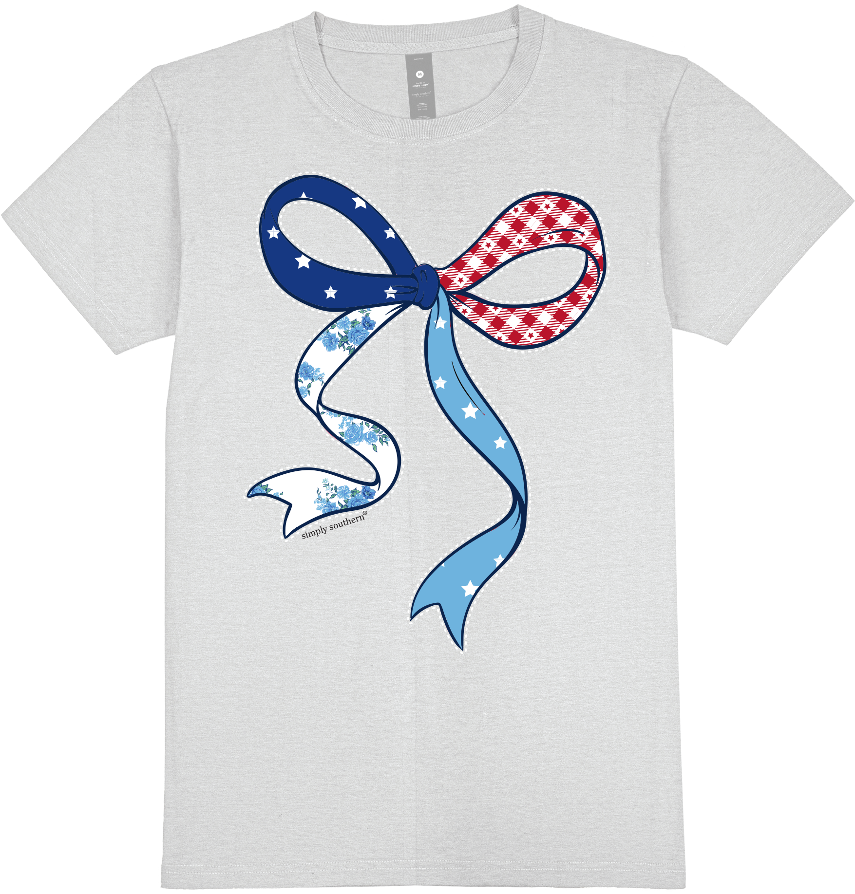Simply Southern USA Patch Bow - Adult & Kids T-Shirts, Sweatshirts & Hoodies apparel design preview 2