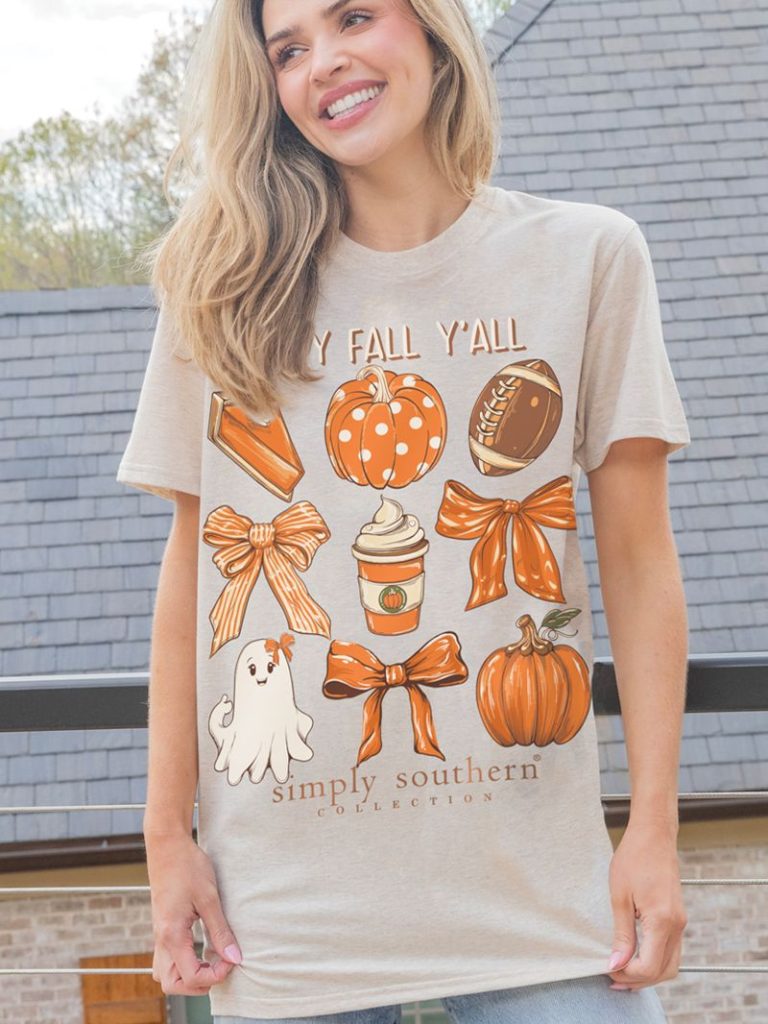 Simply Southern Happy Fall Yall Pie - Adult & Kids T-Shirts, Sweatshirts & Hoodies apparel design preview 2