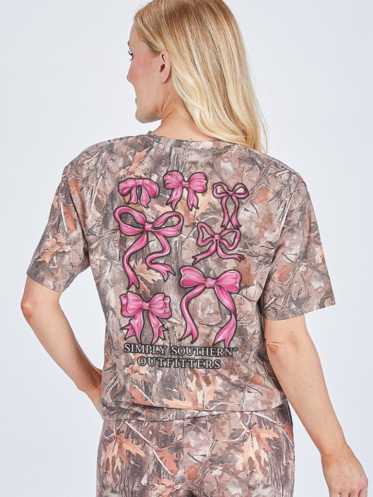Simply Southern Pink Bows Camo - Adult & Kids T-Shirts, Sweatshirts & Hoodies apparel design preview 1