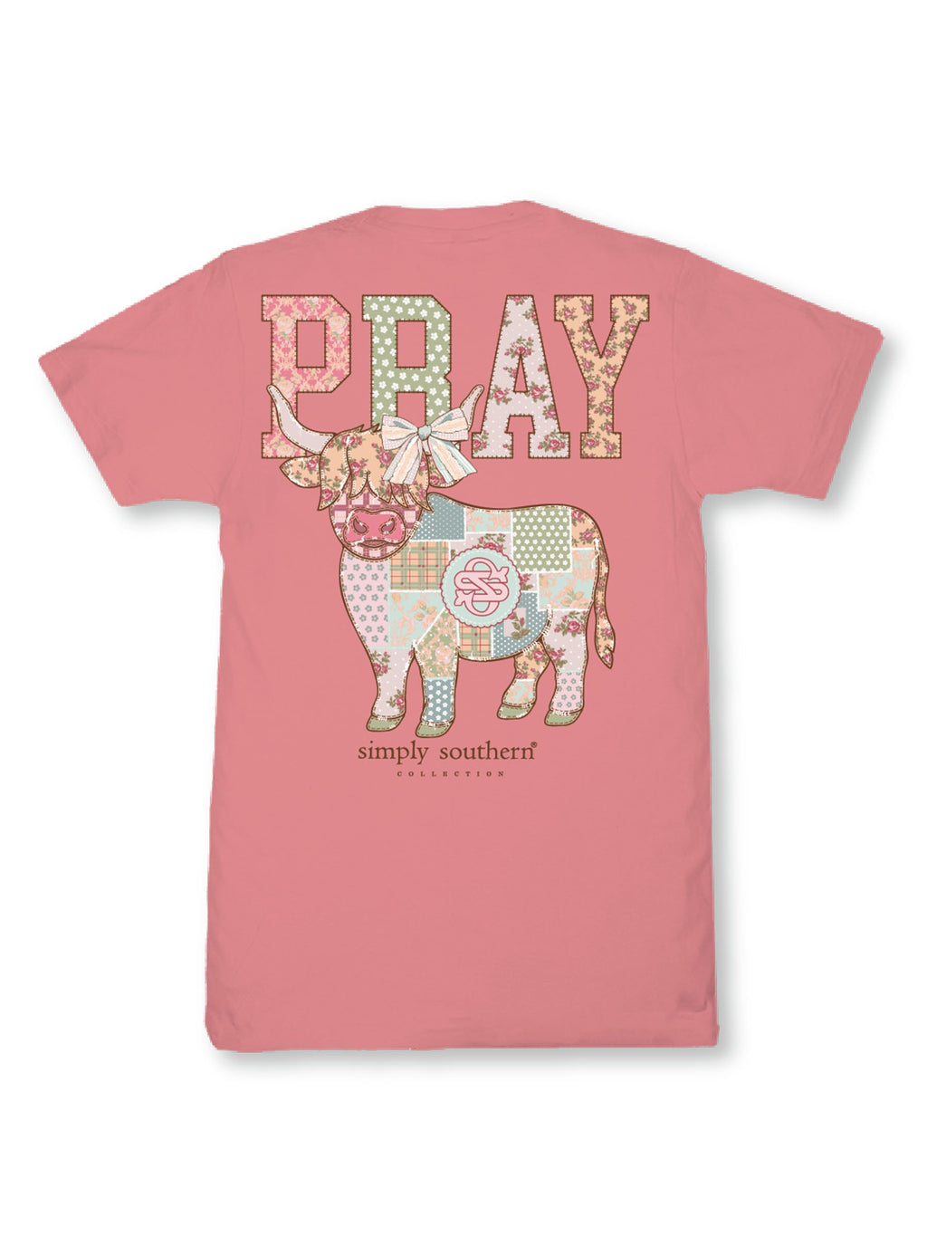 Simply Southern Pray Highland Cow Tearose - Adult & Kids T-Shirts, Sweatshirts & Hoodies apparel design preview 2