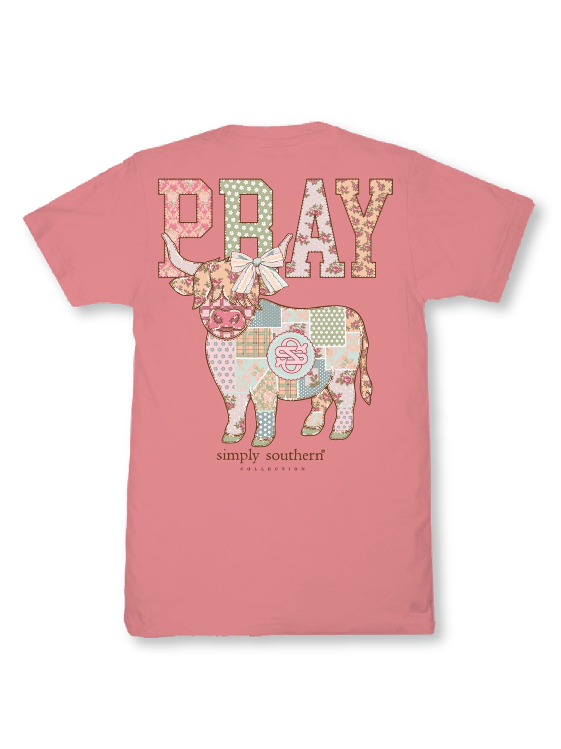 Simply Southern Pray Highland Cow Tearose - Adult & Kids T-Shirts, Sweatshirts & Hoodies apparel design preview 2
