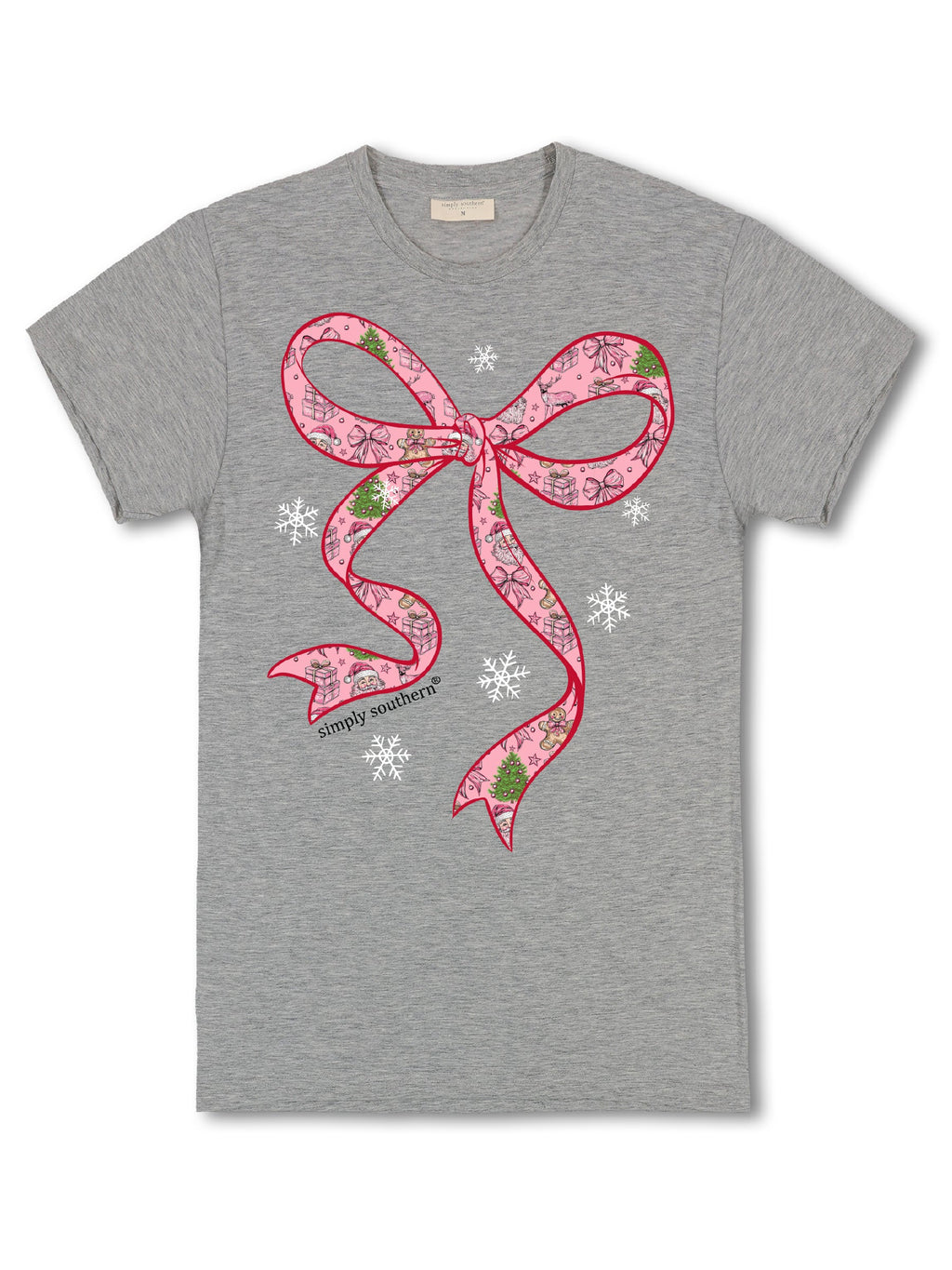 Simply Southern Santa Bow Holiday - Adult & Kids T-Shirts, Sweatshirts & Hoodies apparel design preview 2