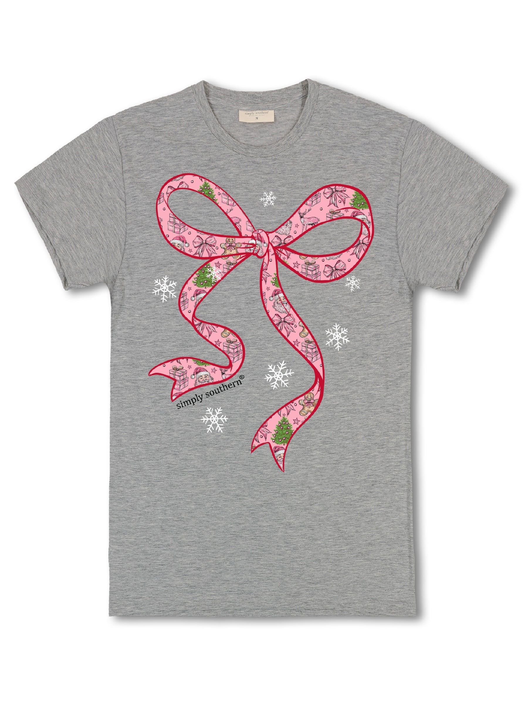 Simply Southern Santa Bow Holiday - Adult & Kids T-Shirts, Sweatshirts & Hoodies apparel design preview 2