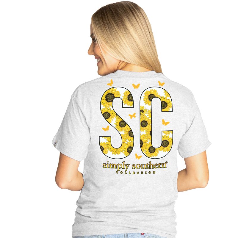 Simply Southern Preppy South Carolina Sunflower - Adult & Kids T-Shirts, Sweatshirts & Hoodies apparel design preview 1