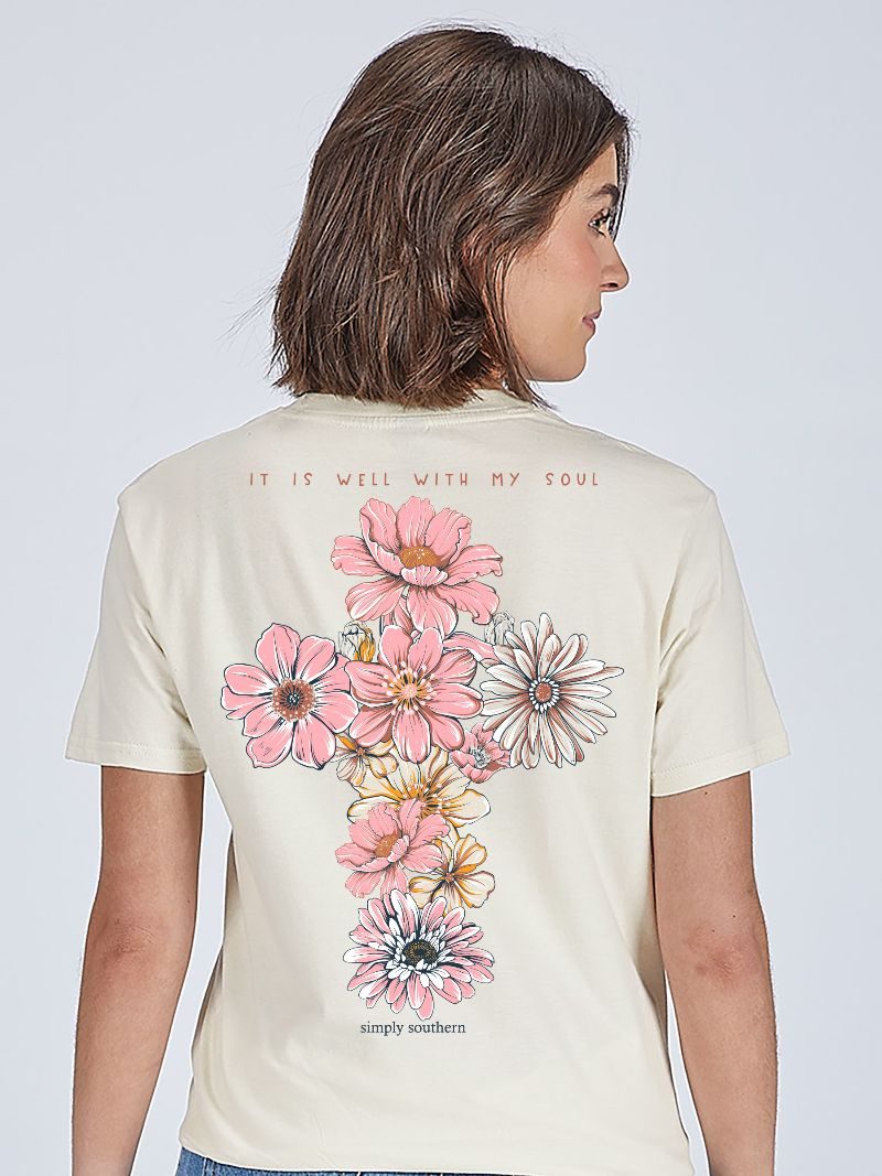 Simply Southern Well Soul Flower Cross - Adult & Kids T-Shirts, Sweatshirts & Hoodies apparel design preview 2