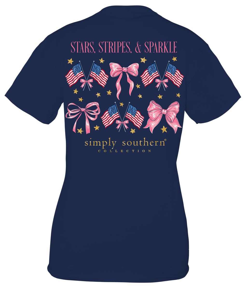 Simply Southern USA Stars Stripes Sparkle - Adult & Kids T-Shirts, Sweatshirts & Hoodies apparel design preview 1