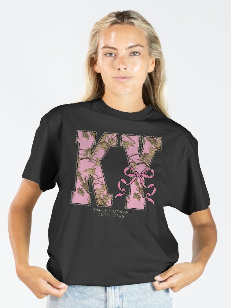 Simply Southern Kentucky Camo Bow Black - Adult & Kids T-Shirts, Sweatshirts & Hoodies apparel design preview 1