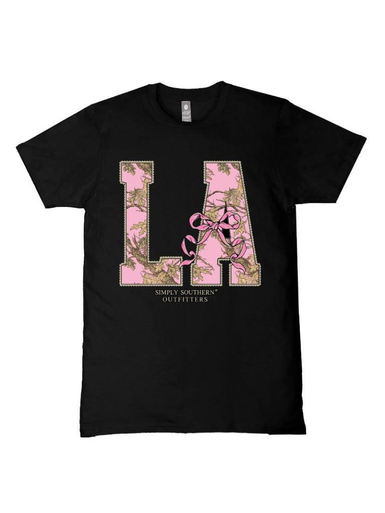 Simply Southern Louisiana Camo Bow Black - Adult & Kids T-Shirts, Sweatshirts & Hoodies apparel design preview 2