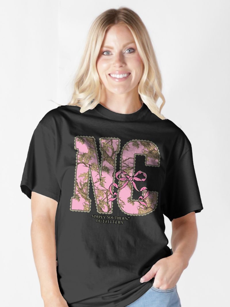 Simply Southern North Carolina Camo Bow Black - Adult & Kids T-Shirts, Sweatshirts & Hoodies apparel design preview 1